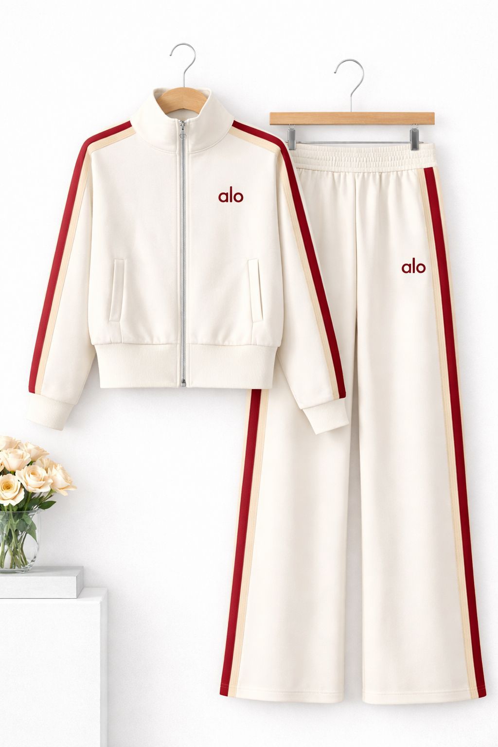 Sporty Zip-Up Track Set with Side Stripe Detail