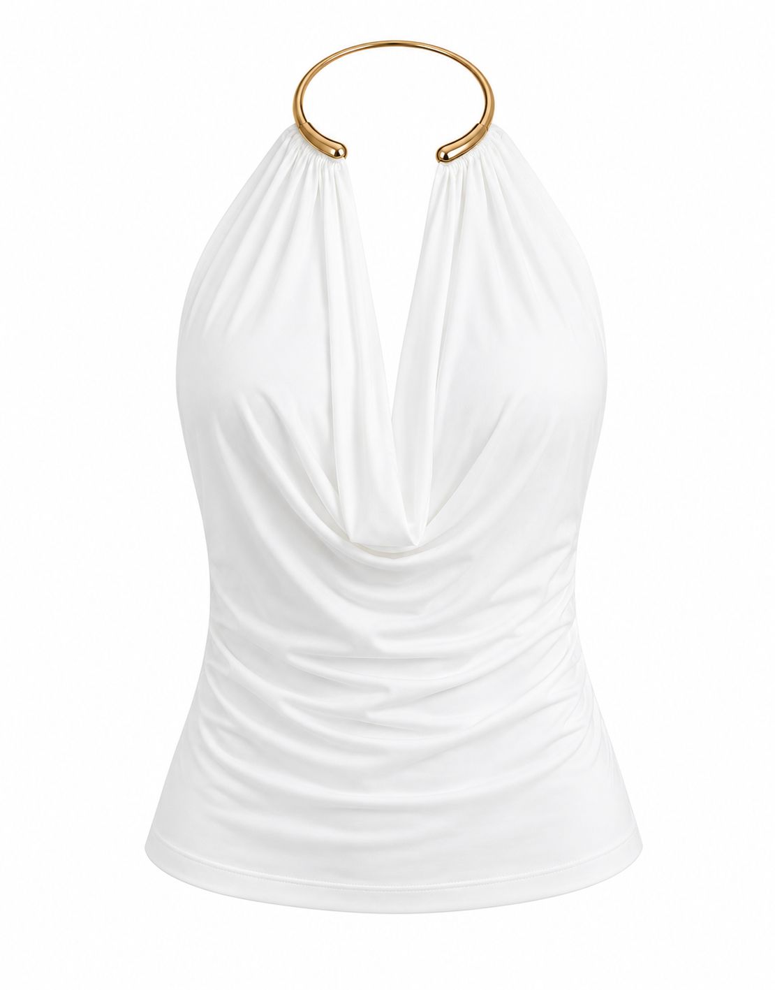 Ruched Halter Neck Top