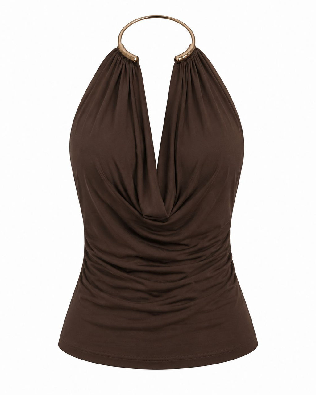 Ruched Halter Neck Top
