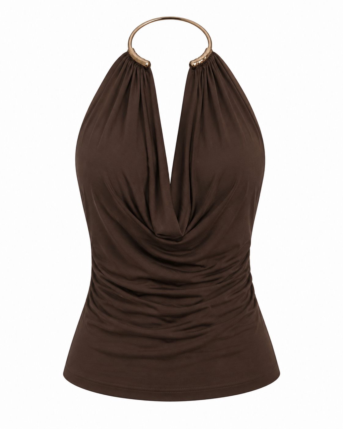 Ruched Halter Neck Top