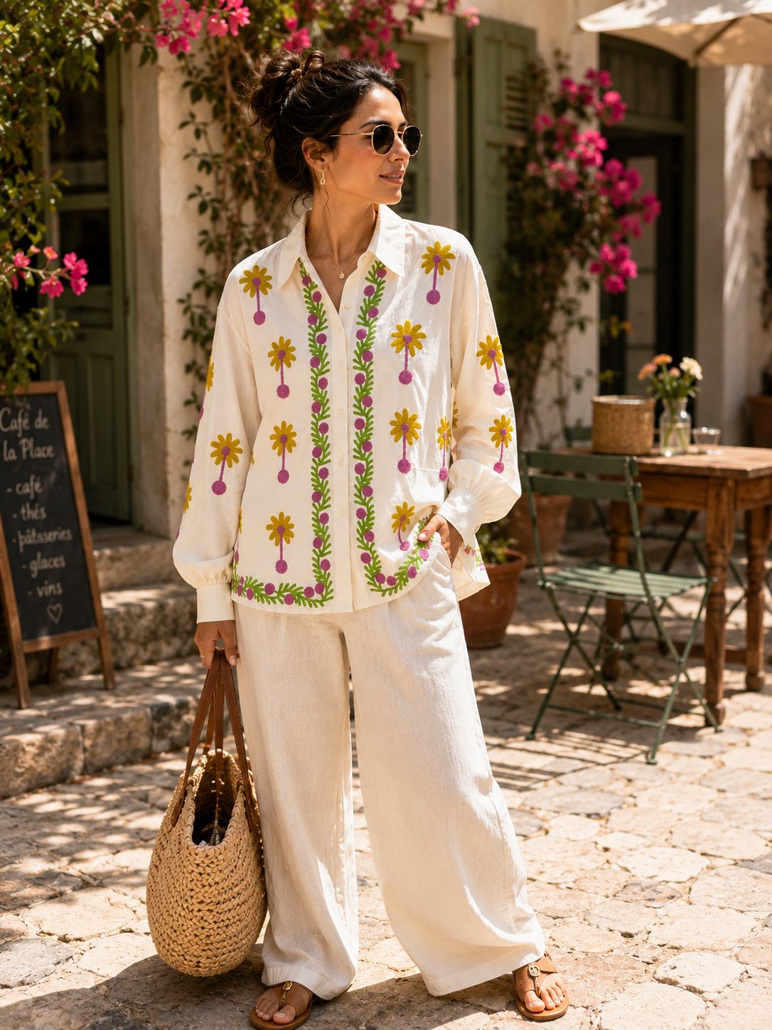 Floral Print Poplin Shirt
