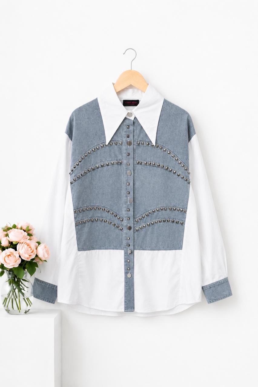 Stud Detail Denim Shirt