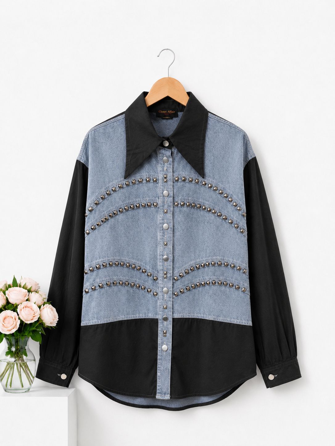 Stud Detail Denim Shirt