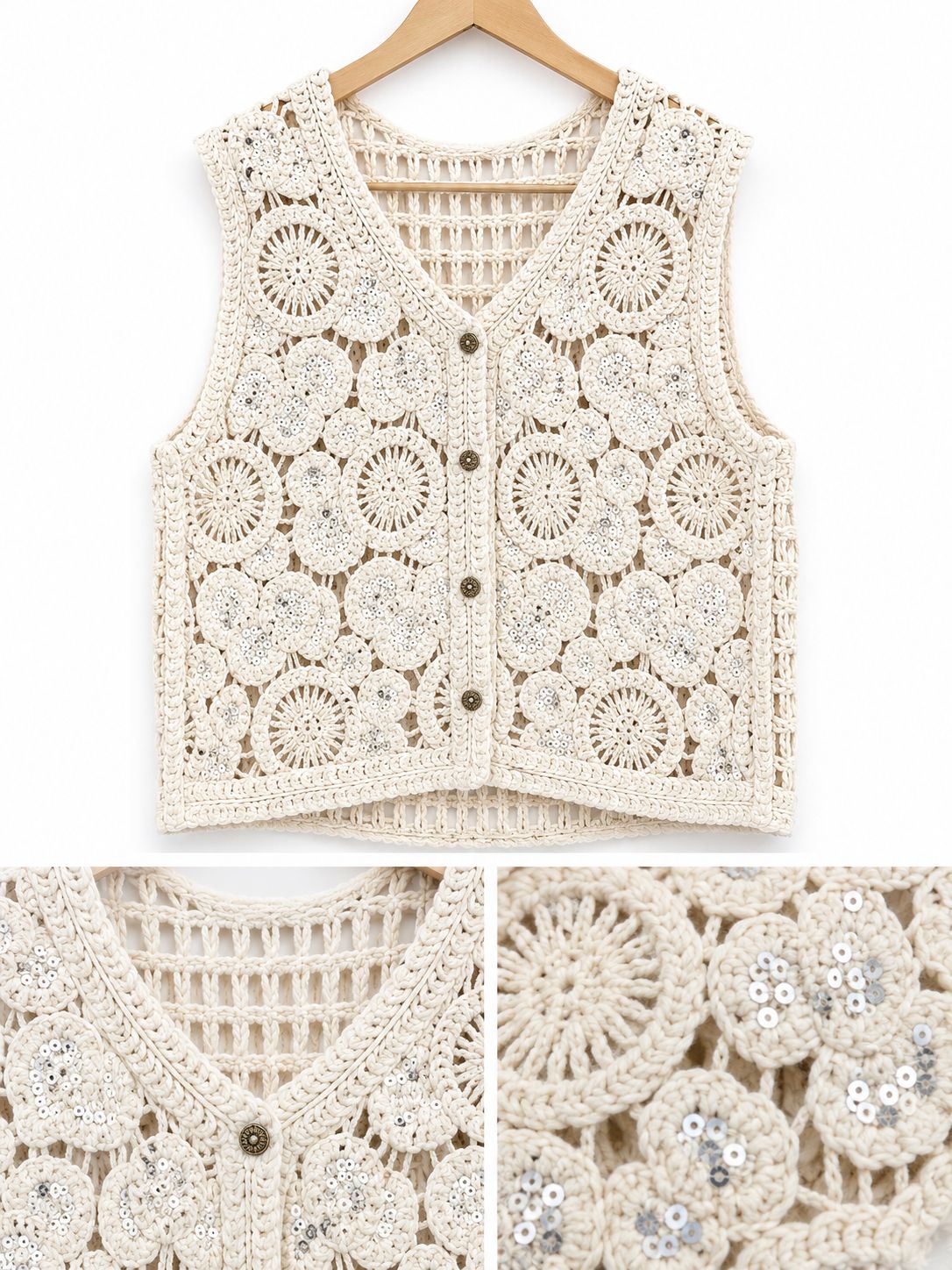 Crocia Vest with Hand Embroidery