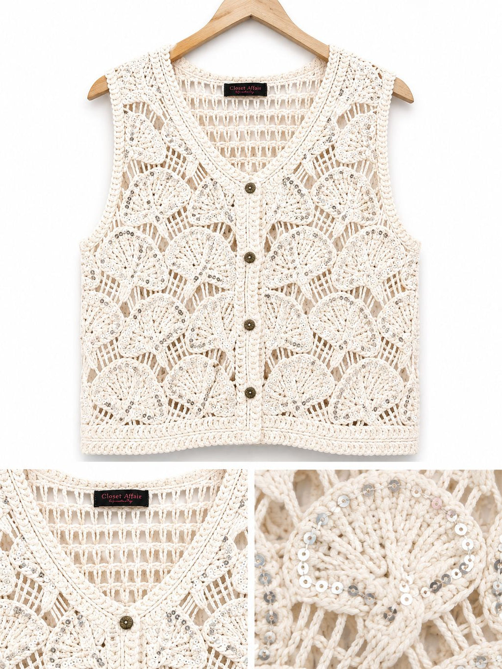 Resort Style Crocia Handwork Vest