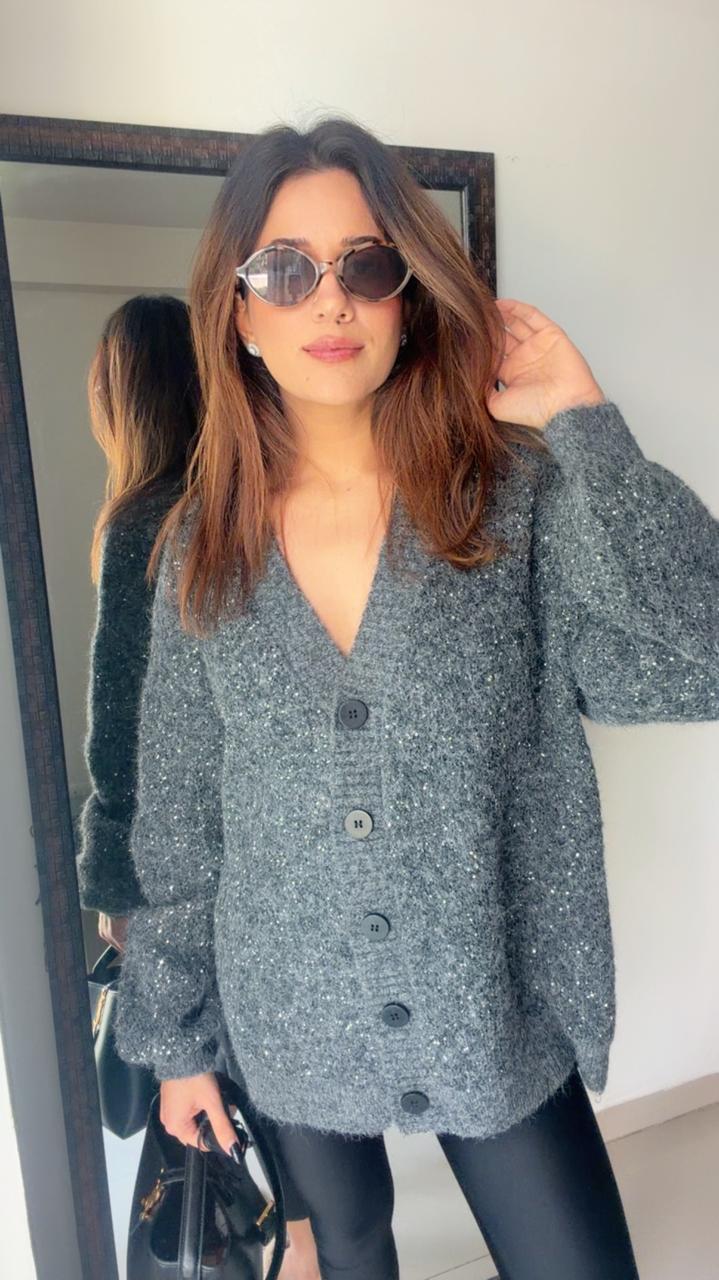 Glitter Knit Fall Cardigan