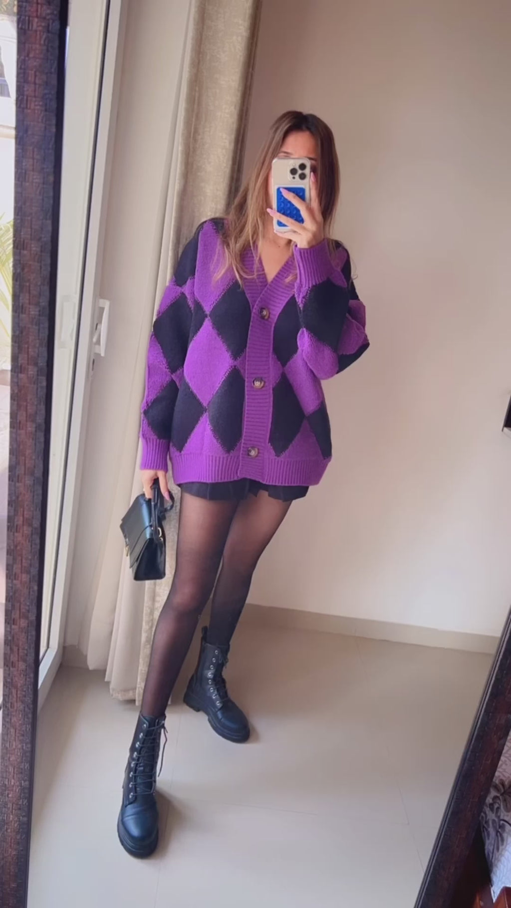 Waffle Knit Fall Cardigan