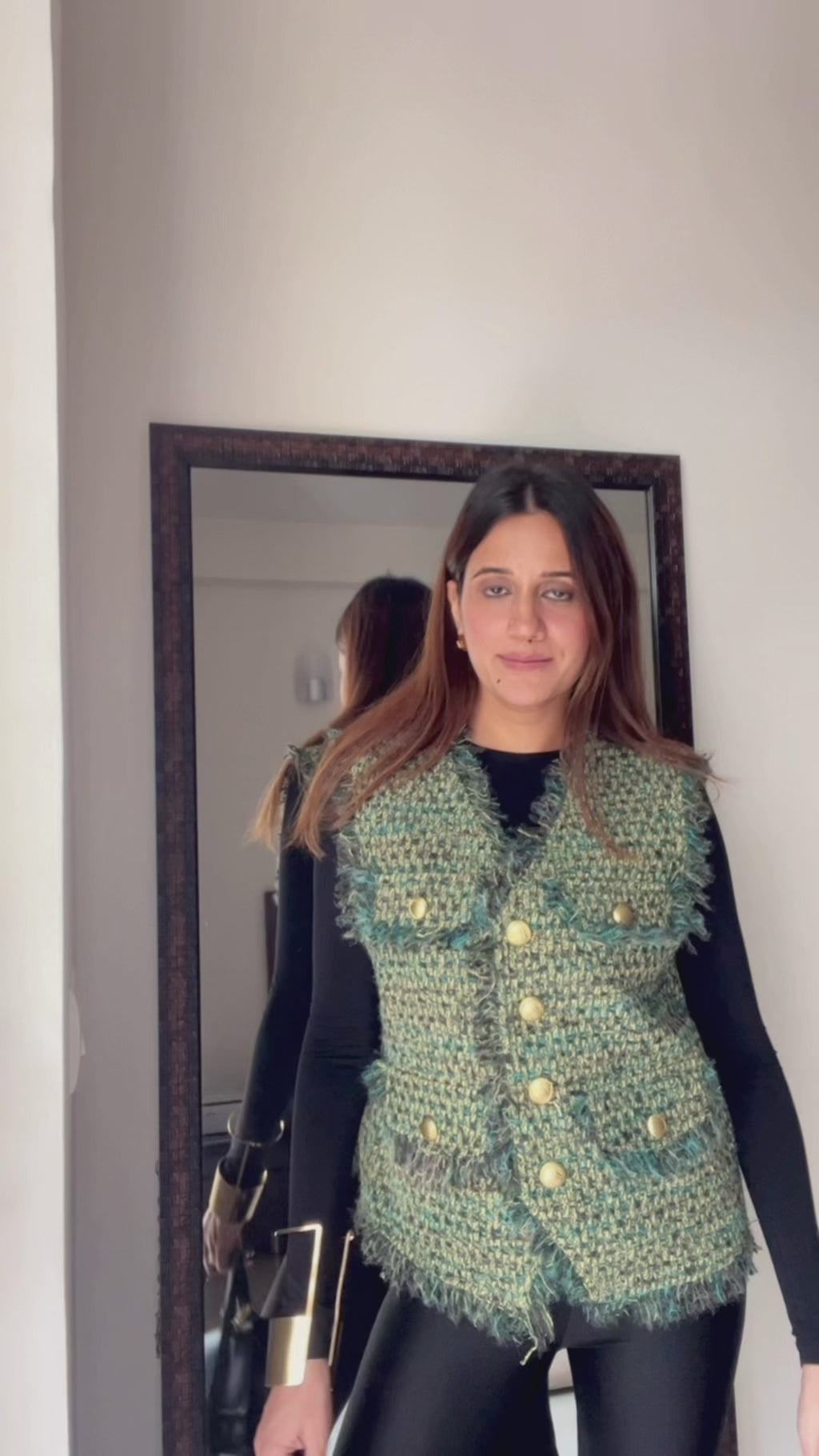 Ribbed Tweed Fall Vest