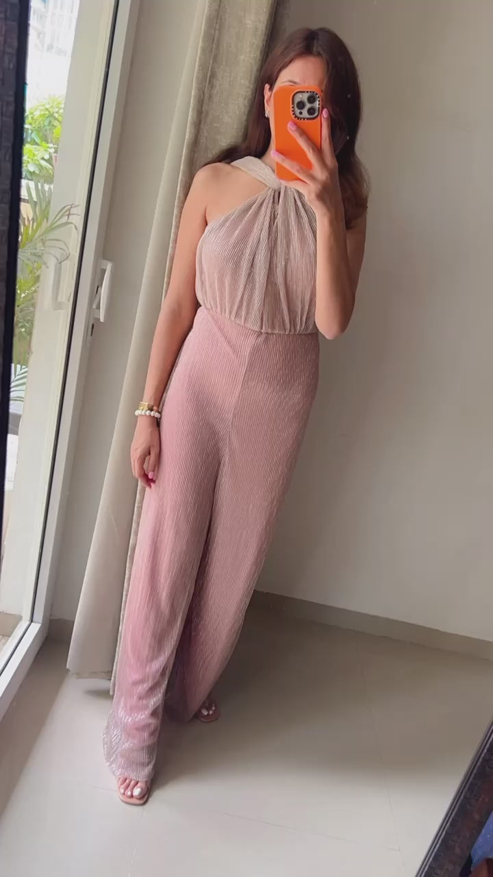Halter look Pleated Jumpsuit
