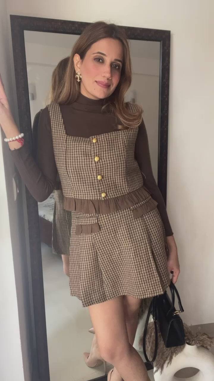 Millie Tweed Skater Skirt Fall Co-ord Set