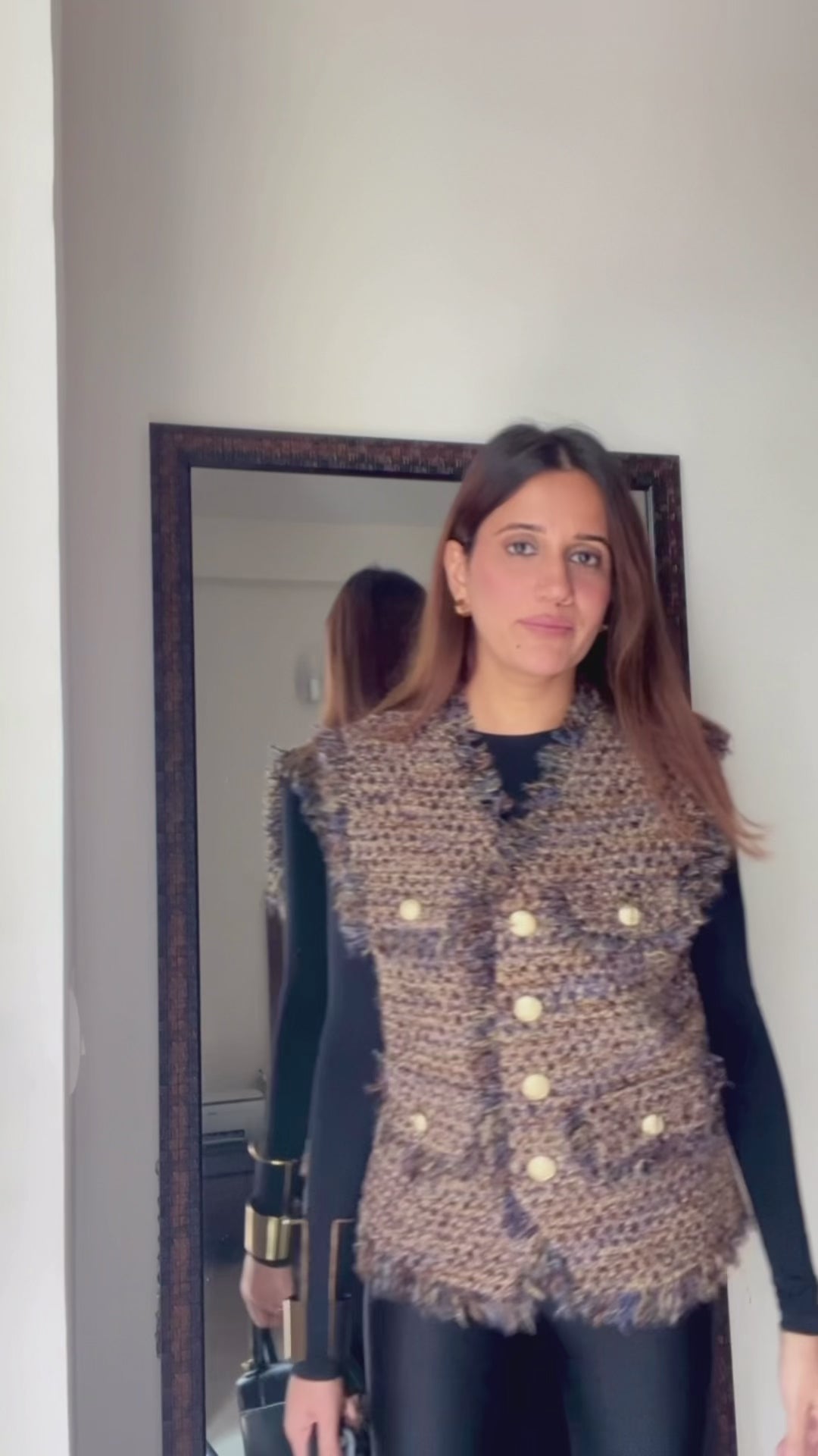 Ribbed Tweed Fall Vest