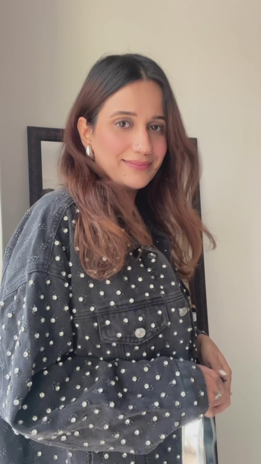 Studded Premium Denim Fall Jacket