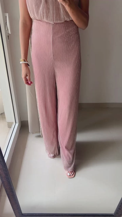 Halter look Pleated Jumpsuit