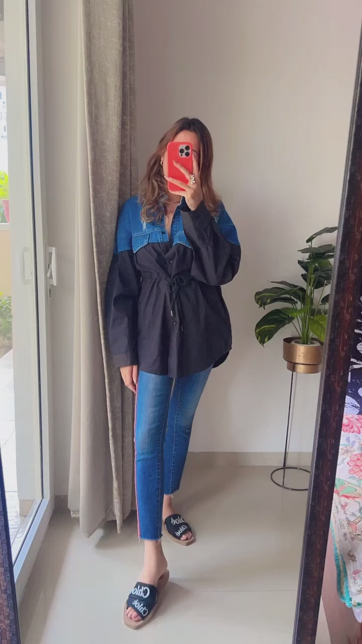 Denim Dual draw string Shirt